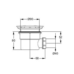 Bonde siphon  D5815AA, sortie horizontale