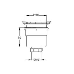 Bonde siphon  D5811AA, sortie verticale
