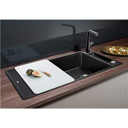 Axia III XL 6 S Silgranit PuraDur 523510, Anthracite Planche verre blanc