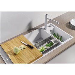 Axia III 6 S-F Silgranit PuraDur 523486, Blanc Planche frêne