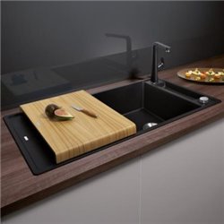 Axia III 5 S-F Silgranit PuraDur 523225, Anthracite Planche frêne