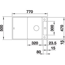 Axia III 45 S-F Silgranit PuraDur 523204, Café Planche verre blanc