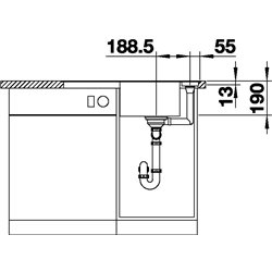 Axia III 45 S-F Silgranit PuraDur 523196, Blanc Planche frêne