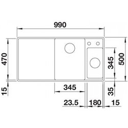 Axia III 6 S-F Silgranit PuraDur 523483, Anthracite Planche frêne
