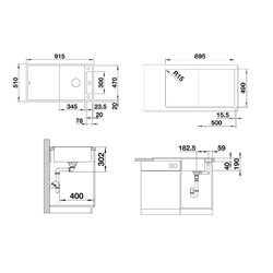 Axia III 5 S Silgranit PuraDur 523215, Anthracite Planche verre blanc
