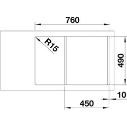 Axia III 45S Silgranit PuraDur 523177, Blanc Planche frêne