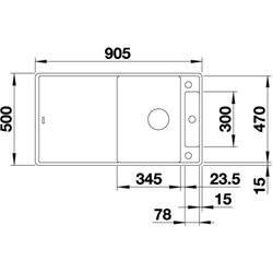 Axia III 5 S-F Silgranit PuraDur 523228, Blanc Planche frêne