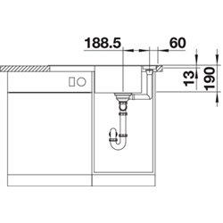 Axia III 45S Silgranit PuraDur 523174, Gris Rocher Planche frêne