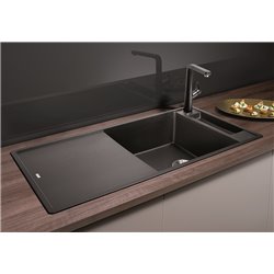 Axia III XL 6 S-F Silgranit PuraDur 523527, Gris Rocher Planche verre blanc