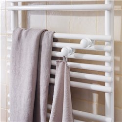 Accessoire sèche-serviettes patère ronde blanche 498013