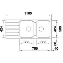 Lemis 8 S-IF 523036, Inox brossé Vidage manuel