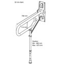Barre d'appui 01830WH pied réglable blanc