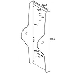 Barre d'appui 01830SS pied réglable chromé
