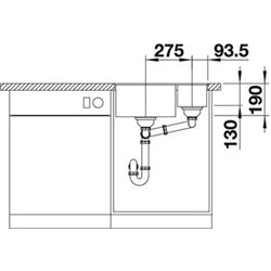 Subline 340/160-F Silgranit 519802, Anthracite Vidage automatique