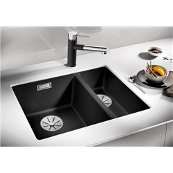 Subline 340/160-U Silgranit 523548, Anthracite Grande cuve gauche