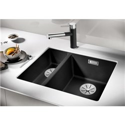 Subline 340/160-U Silgranit 523558, Anthracite Grande cuve droite