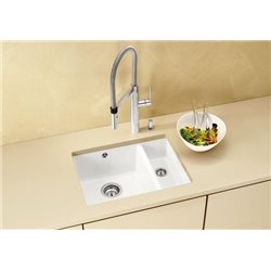 Subline 350/150-U Céramique 514522, Blanc cristal Grande cuve gauche