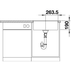 Subline 500 F Silgranit 519808, Anthracite Vidage automatique