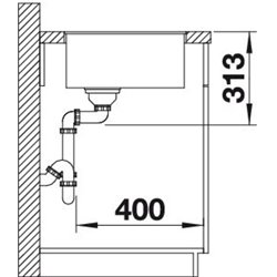 Subline 500 F Silgranit 519808, Anthracite Vidage automatique