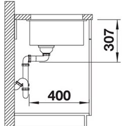 Subline 500-U Silgranit 523432, Anthracite Cuve simple