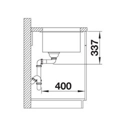 Subline 800-U Silgranit 523142, Gris Rocher Cuve simple