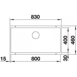 Subline 800-U Silgranit 523150, Café Cuve simple