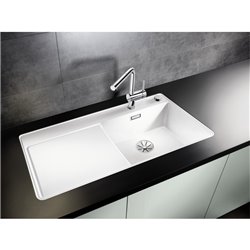 Zenar 45 S Silgranit 523788, Blanc Sans accessoire Egouttoir gauche