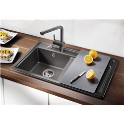 Zenar 45 S Silgranit 523851, Gris rocher Sans accessoire Egouttoir droite