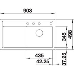 Zenar 5 S-F 523876 Blanco, Blanc Egouttoir gauche
