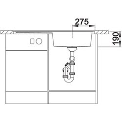 Zenar XL 6 S-F 523902 Blanco, Anthracite Egouttoir droite