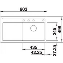 Zenar 5 S-F 523873 Blanco, Anthracite Egouttoir gauche