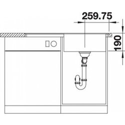 Zenar 5 S-F 523873 Blanco, Anthracite Egouttoir gauche