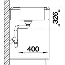 Zenar 5 S-F 523873 Blanco, Anthracite Egouttoir gauche