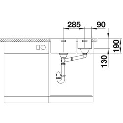 Andano 340/180-IF 522975 Inox manuel Grande cuve gauche