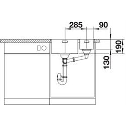 Andano 340/180-IF 522973 Inox manuel Grande cuve droite