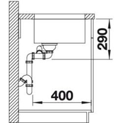 Andano 500/180 U 522991 Inox Vidage Manuel Grande cuve gauche