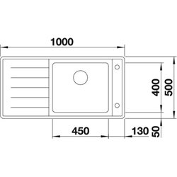 Andano XL 6 S-IF Inox 522999 Egouttoir à gauche