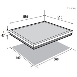 Table vitrocéramique - 4 foyers radiants QuickLight dont 2 zones Ø 20 cm 1,8 kW  BPV6420B