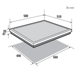 Table vitrocéramique - 4 foyers radiants QuickLight dont 2 zones Ø 20 cm 1,8 kW BPV6410B