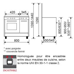 Butanette. Four gaz GA85PMWH Convection naturelle Glem