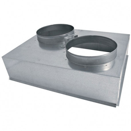 Plénum en acier 1667966  625x400mm piquage 1x200+2x250mm