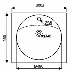 Préciosa 00160200000, Plan de toilette 60 cm avec trop plein