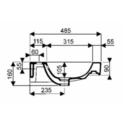 Lovely 00147900000, Plan de toilette 120 cm 2 cuves 2 trous percés
