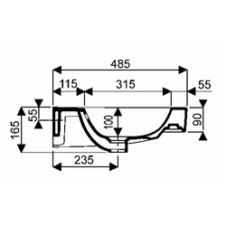 Lovely 00147600000, Plan de toilette 120 cm 1 cuve 2 trous percés