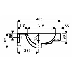 Lovely 00147610000, Plan de toilette 120 cm 1 cuve sans trou