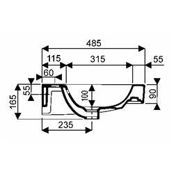Lovely 00146600000, Plan de toilette 90 cm 1 trou percé