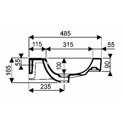 Lovely 00146610000, Plan de toilette 90 cm sans trou