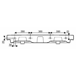 Jam 00135600000, Plan de toilette 120 cm 2 cuves 2 trous percés