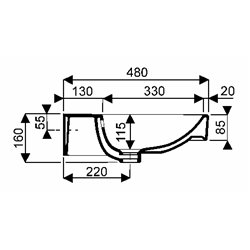 Jam 00135610000, Plan de toilette 120 cm 2 cuves sans trou