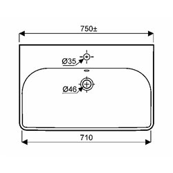 Jam 00131600000, Plan de toilette 75 cm